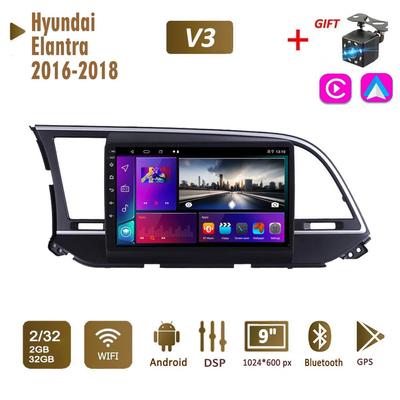 Radio auto 2Din Android pentru Hyundai Elantra 2016-2018 Multimedia Carplay Unitate principală WIFI automată Navigație stereo 2+32GB