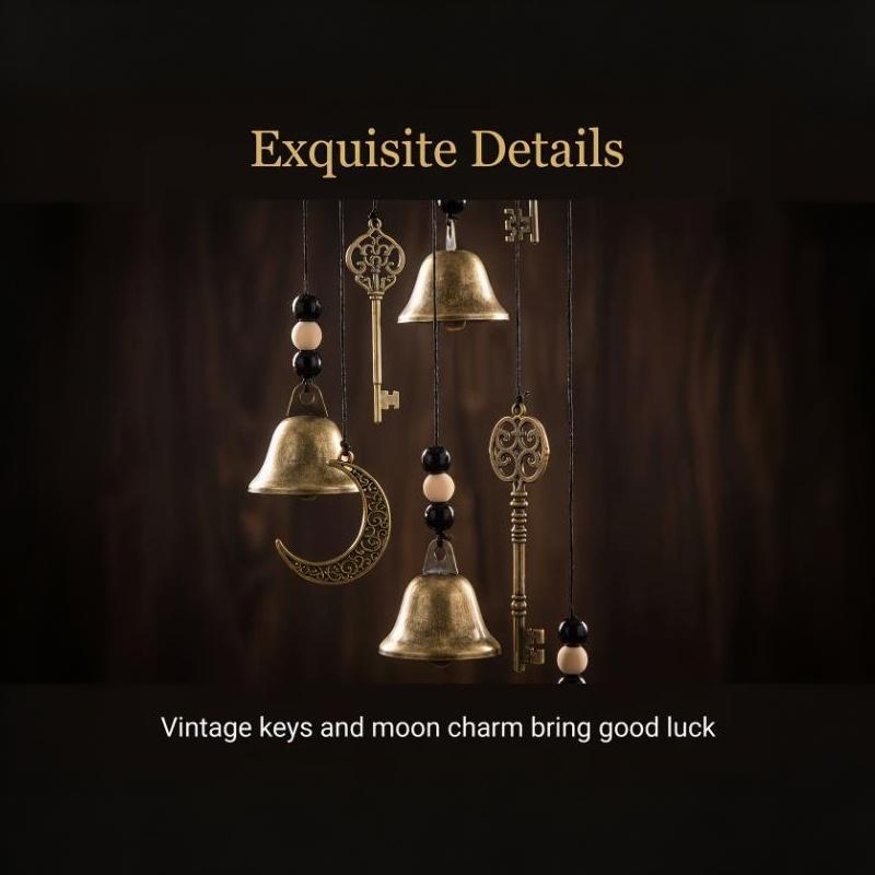 Vintage Witch Bells Wind Chime Moon Star Metal Hanging Ornament Home Wall Decor For Indoor Patio Garden Door Decoration Gift