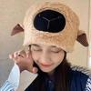 Winter cartoon plush hat cute puppy pullover hat funny warm cycling strap show face small ear protectors