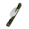 3pcs Long cookware backpack Spork fork stainless steel fold knife utensil spoon set combo Picnic camp cutlery tableware flatware