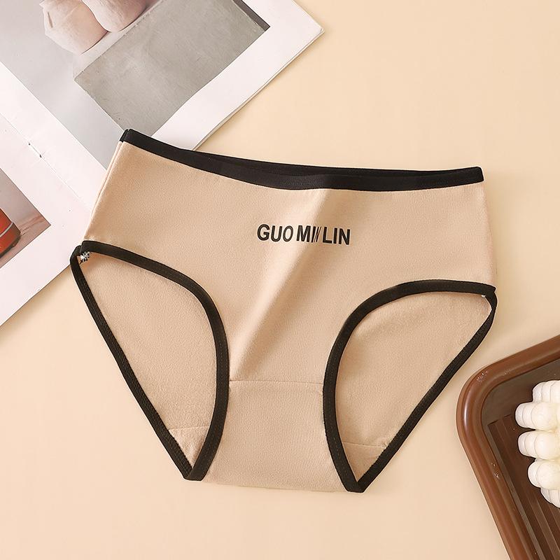 Women's Briefs Cotton Underpants Sports Girls Mid-waist Cotton Crotch Panties