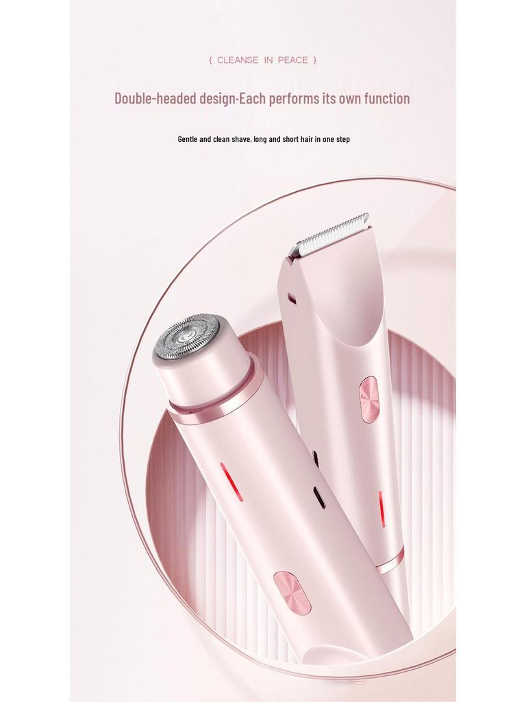 Dual-Head Women's Electric Epilator and Hair Trimmer