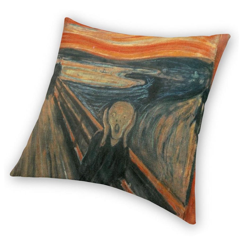 The Scream Edvard Munch Pillowcase Polyester Linen Velvet Creative Zip Decor Throw Pillow Case Home Cushion Cover 18"
