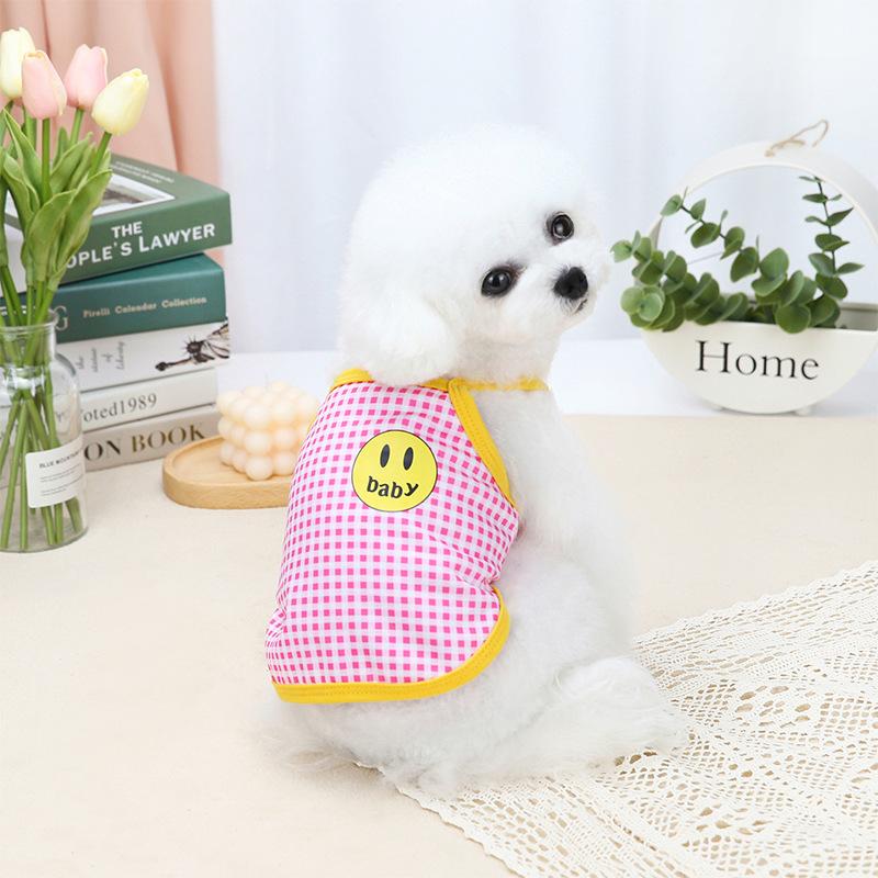 

Summer Dog Clothes Pet Dog Cooling Vest Small Dog Clothing Solid T-Shirt Thin Cotton Waffler Puppy Apparel Chihuahua Dog Costume S