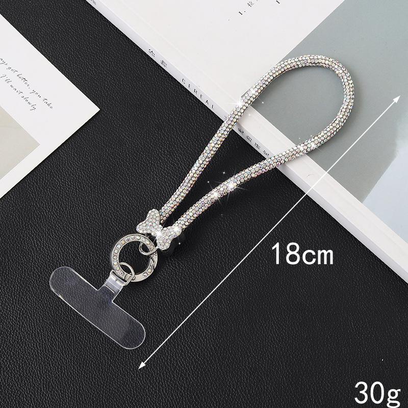 Hot Sale New DIY Rhinestone Chain Pendant High-end Rhinestone Crossbody Chain Phone Case Keychain Pendant Phone Lanyard 6mm Chain with Rhinestone