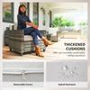Six-Piece Modular Rattan Sofa Set - Light Grey