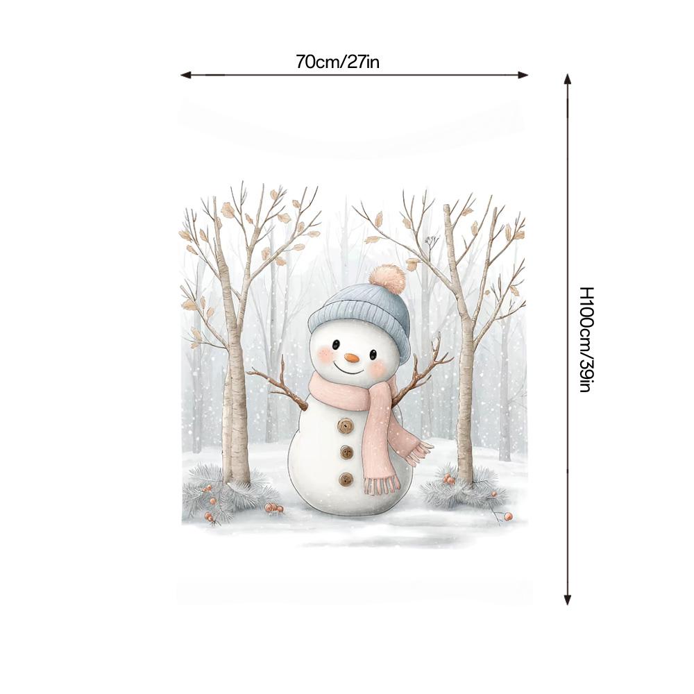 Tuniu Cute Snowman Watercolor Fleece Blanket for Sofa Bed Room Home Decor Gift