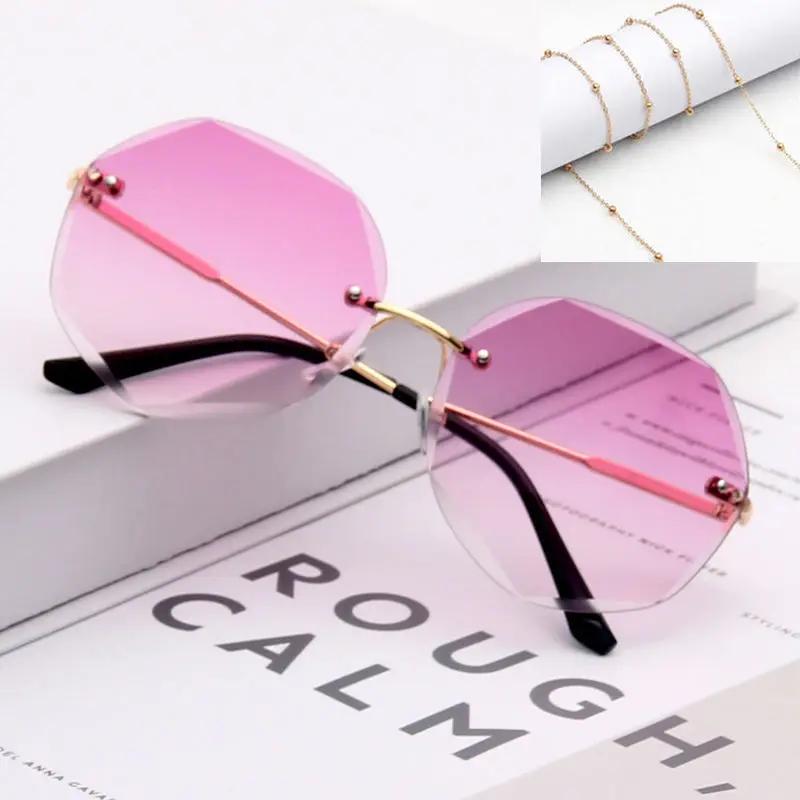 4PCS Fashion Rimless Square Sunglasses Women Men Vintage Luxury Brand Designer Ins Sun Glasses for Female UV400 Shades
