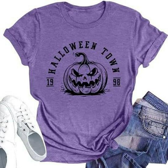 

Women s Halloween & Christmas Pumpkin Graphic Tee L