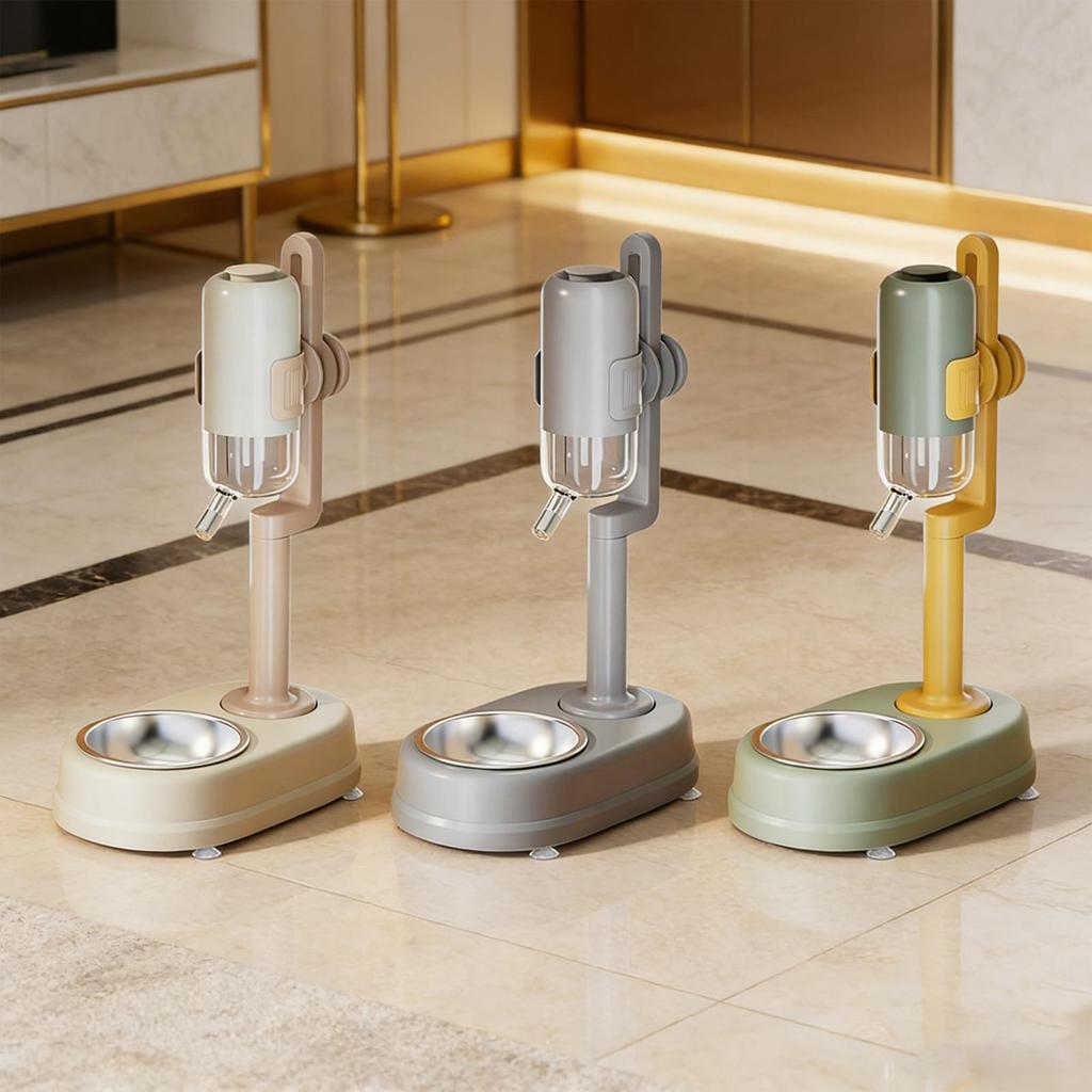 Leakproof Automatic Pet Water Feeder Detachable Bottle Suction Cup Base Elevated Drinking Bowl for Small Medium Dogs