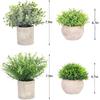 4 Pack Artificial Mini Potted Plants Fake Small Greenery Eucalyptus Plants In Pots for Home Office Desk Table Indoor Decor