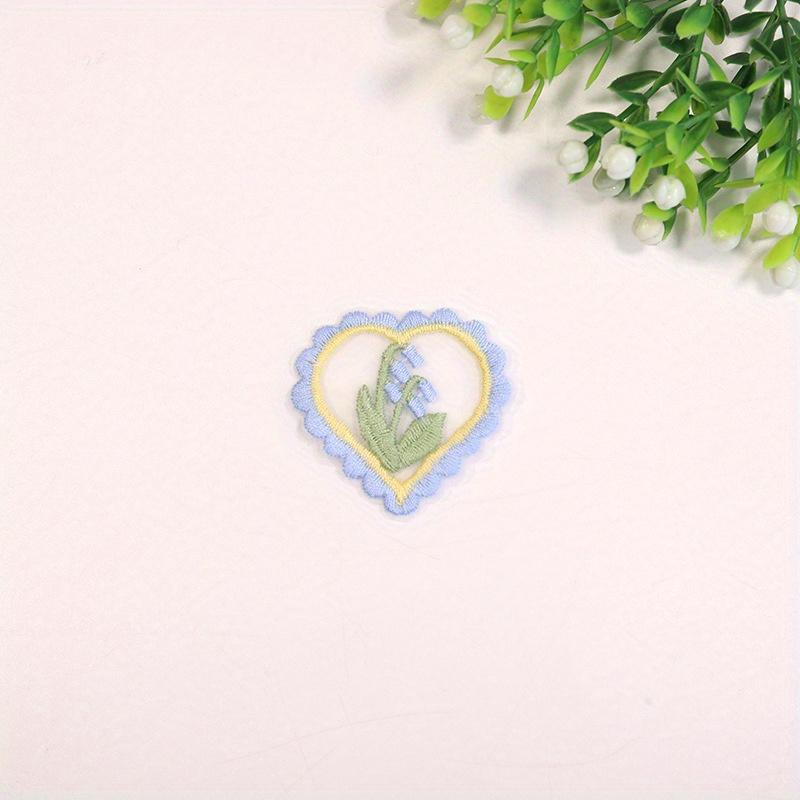 10PCS Lovely Flower Dress Decorative Patch Hairpin Accessories Lace Hollow Mesh Love Flower Decorative Embroidered Cloth Sticker