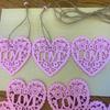 Mother's Day Pink Heart Wood Pendant Gift, Wooden Chip, Heart-shaped Wedding Pendant, Wooden Handicraft Decoration