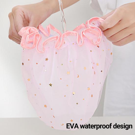 Bath Hat Star Pattern Double Layer PVC Kids Shower Shampoo Cap for Bathroom