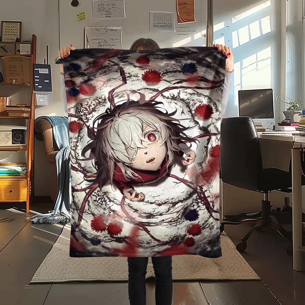 1PC Summer time Rendering Print Flannel Blanket, High quality All Seasons, Home Decor, Warmth and Comfort, Perfect for Christmas Gifts