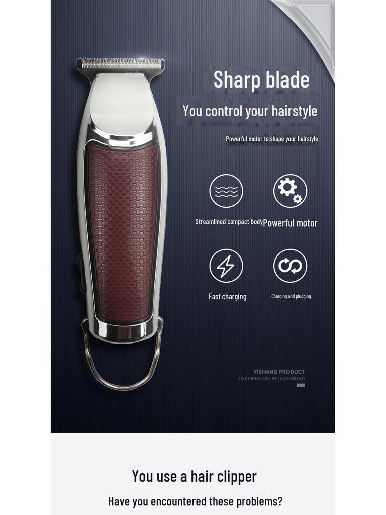 USB Rechargeable Cross-Border Electric Hair Clipper for Carving and Balding