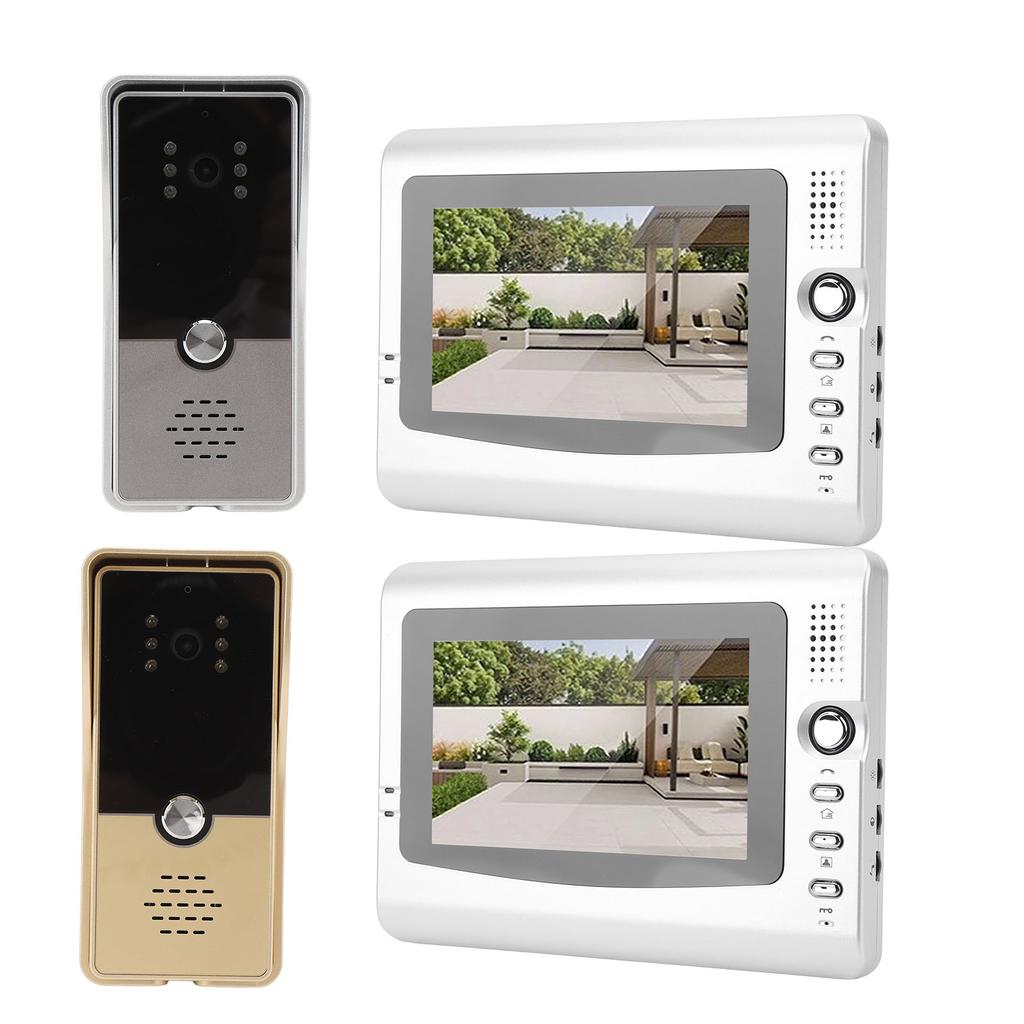 Wired Video Intercom System Smart Infrared Video Doorbell Camera with 7 Inch TFT Color Screen Displa