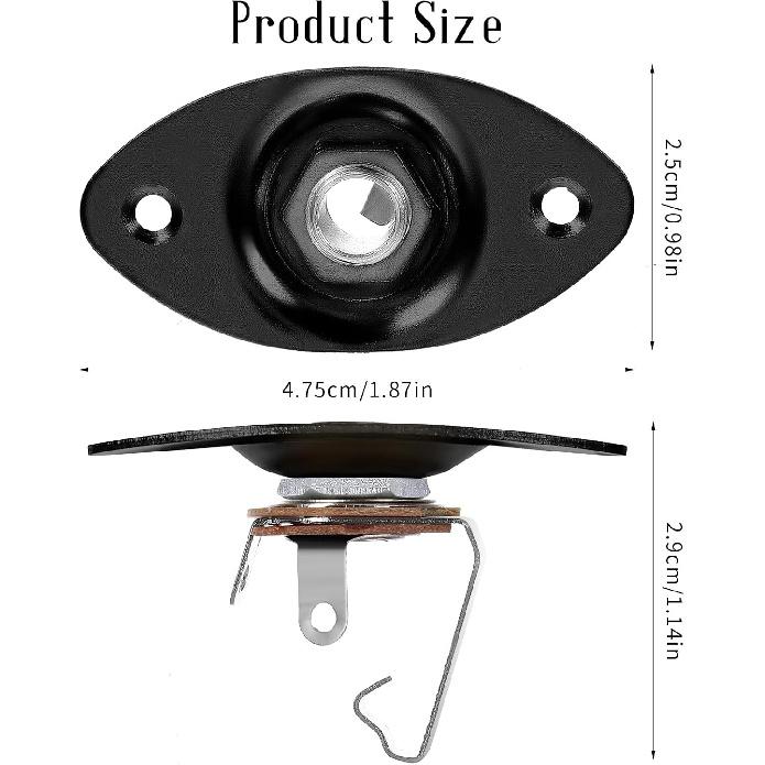 Guitar Input Jack 1/4  Oval Guitar Jack 6.35mm Input Jack for Electric Guitar Output Jack Guitar Jack Plate Output Plug Socket for Mono Electric