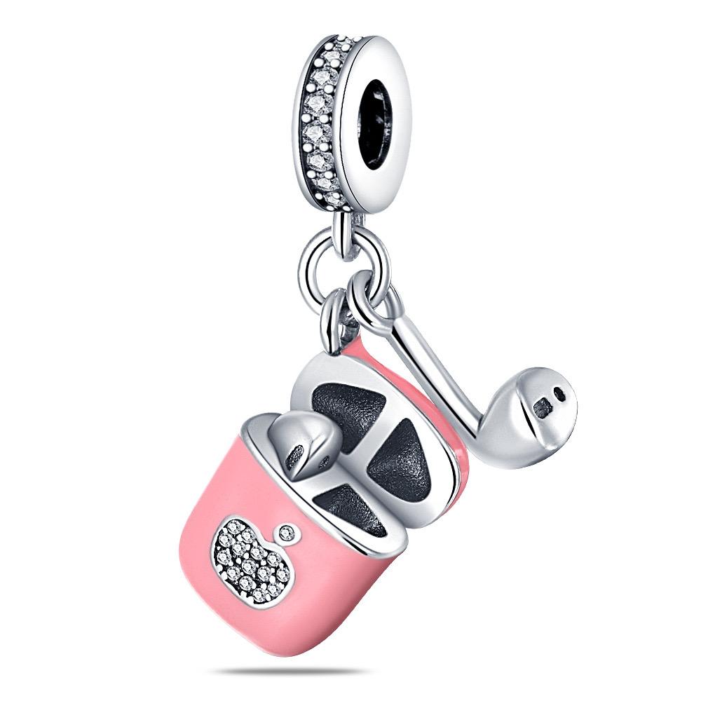 New Copper Romantic Pink Series Perfume Ice Cream Charm Bead Fit Bracelet Necklace Jewelry For Women