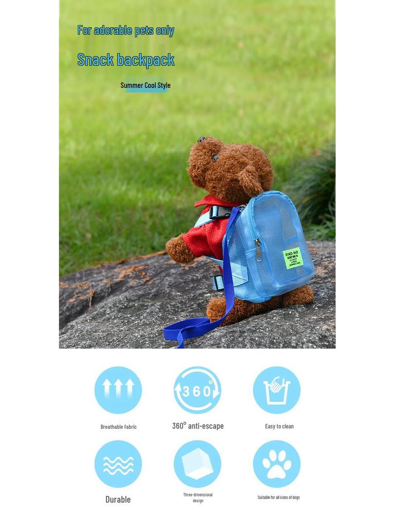 Haustier Ausflugsrucksack: Niedlicher Mesh Teddy Kätzchen & Welpe Reiseschultasche