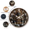 Intricate Hindu Goddess Statue Design Round Wall Clock, Spiritual Decorative Clock with Ornate Details, Unique Wall Watch for Me
