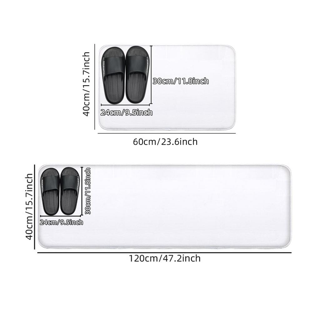 Cute Cat Flannel Kitchen Floor Mat Absorbent Door Mat for Bedroom Living Room Hand Washable