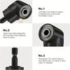6Pcs Right Angle Drill Attachment Set - 3x360° Rotatable Impact Socket Adapters + 2 Hex Shank 105° Angle Drill Accessories