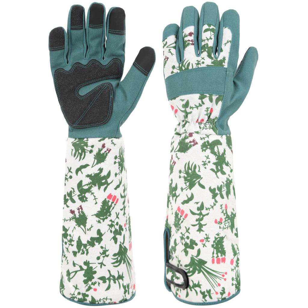 Bastet Garden Long Gardening Gloves for Thorn Floral Rose Gloves Gloves, Sleeve, Women, Protection, Print, (L)