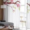 Rose Blume Zweig Vogel Sheer Voile Vorhang Fenster Behandlung Vorhänge Tüll Vorhänge für Wohnzimmer Schlafzimmer Chiffon Vorhänge
