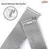 For Omega Seamaster 20mm 22mm Silver Mesh Bracelet Flat Interface Stainless Steel Watch Strap Breathable Lightweight Design