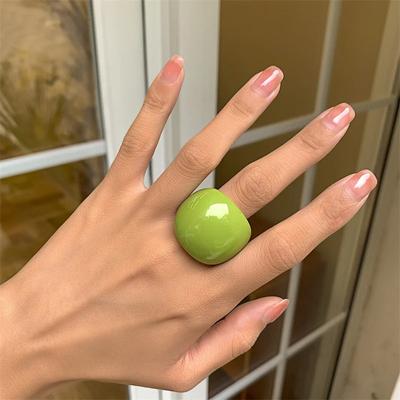 Mode Candy Farbe Acryl Ring Übertrieben Geometrische Ring Hand Schmuck frauen Zubehör