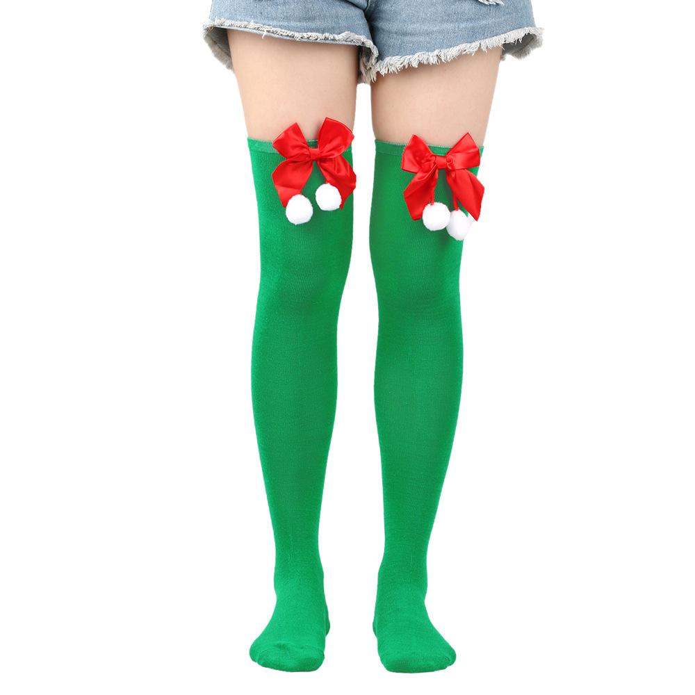 Christmas Ornaments Socks Striped Long Stockings Christmas Decorations High Socks for Girls Striped Knee Socks