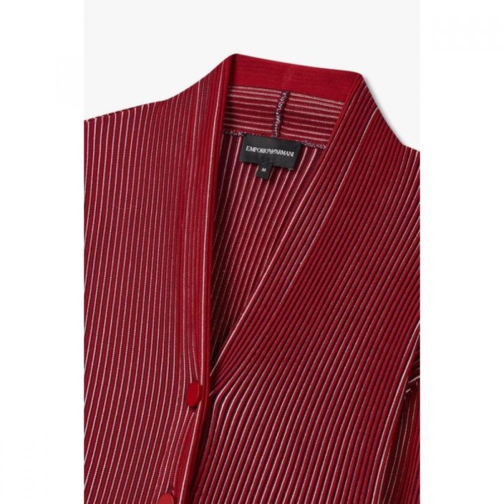 Emporio Armani Women S Rib Stripe Crop Cardigan A525328527