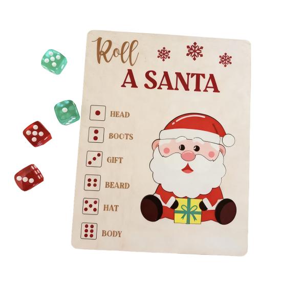 

Christmas Roll-a-Santa Puzzle Game Xmas Family Gathering Game Santa Pieces Puzzle Rolls The Dice Place The Santa Pieces According to The Number 1pc