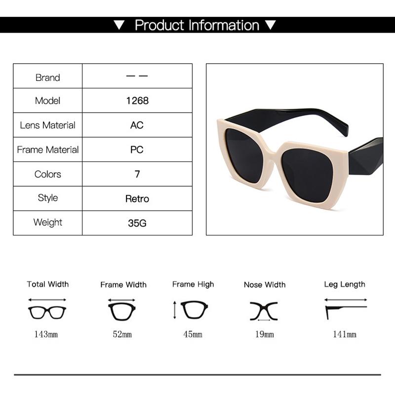 New Vintage Square Sunglasses Women Oversized Rectangle Sun Glasses Women  Designer Eyewear UV400 Oculos De Sol