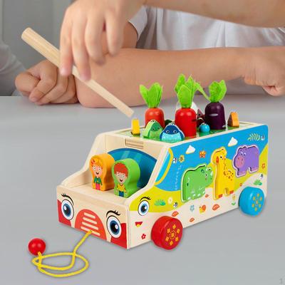 Carrots Harvest Toy Catching Worms Game for Age 1 2 3 Toddlers Birthday Gift