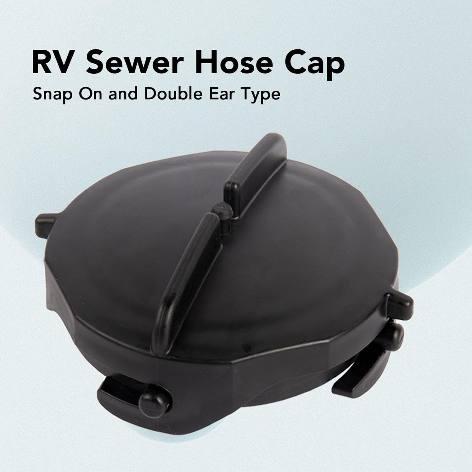 Vikye 2 pcs RV Sewer Hose Cap Set, Double Ear Type RV Replacement End Caps, Anti Aging Plastic Hose RV Sewer Accessories