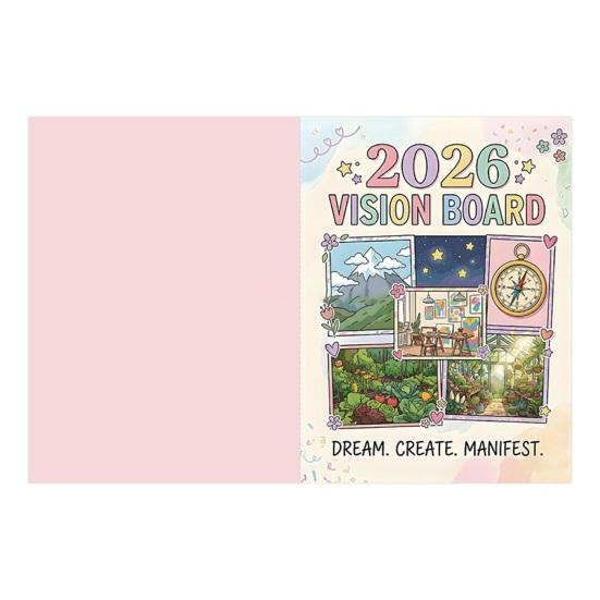 2026 Vision Board Goal Planner Journal 120 Pages Wish List Organizer for Future Planning & Dream Tracking Practical Gift for Self-Improvement