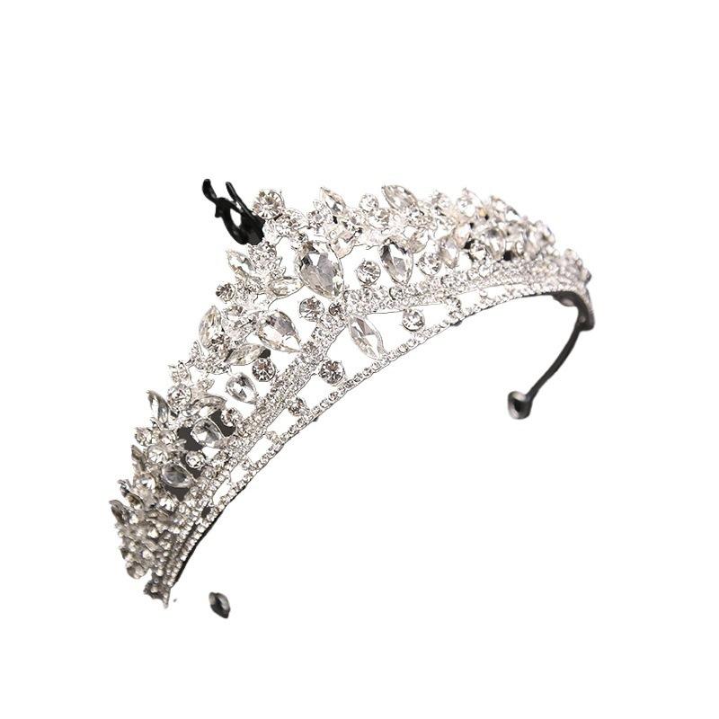 Bride Silver Crown Tiara Rhinestone New Korean Wedding White Wedding Accessories Wedding Hair Accessories