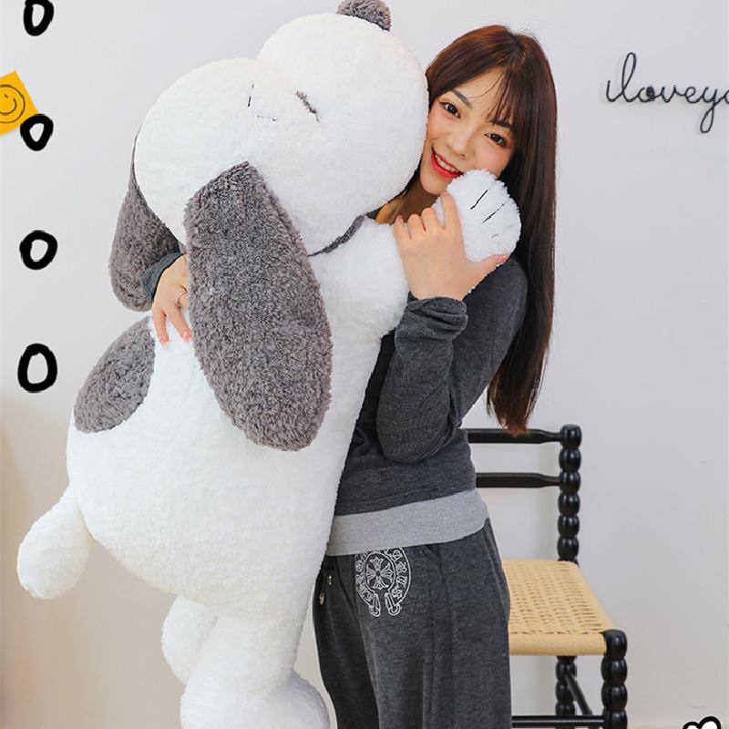 Dog Plush Toy Stuffed Animal Pillow With Pp Cotton Filling White Gift