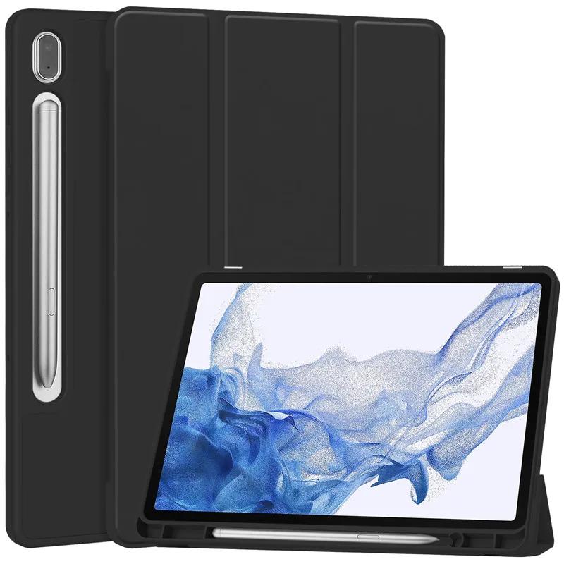 Hoesje Voor Samsung Galaxy Tab S9 FE+ S10 FE Tablethoes met Potloodhouder Funda Voor Galaxy Tab S9 FE Plus+ Cover SM-X610 SM-X510 S9 FE Plus 12.4 inch zwart