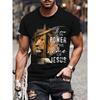With Inspirational Jesus-_There Is Power In the Name of Jesus_ Design-100% Cotton Short Sleeve O-neck Printed Men's T-shirt