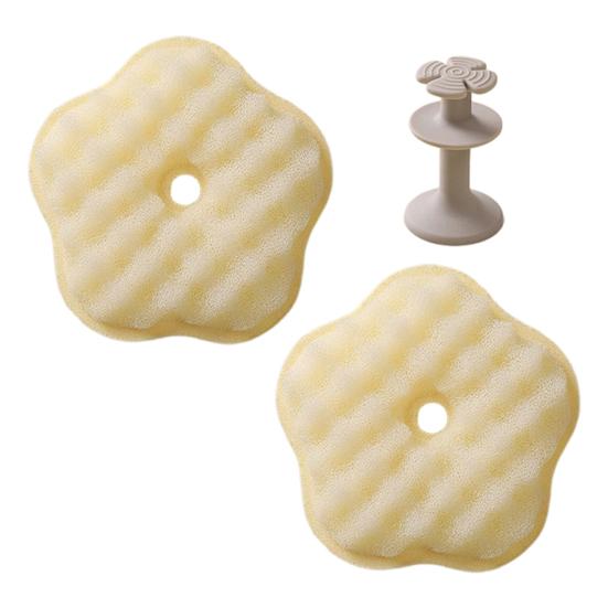 Cleaning Brush Double-Sided Soft Sponge Scouring Pad Suction Cup Silicone Head Non-Stick Oil Sponge Brush Kitchen Cleaning Tool