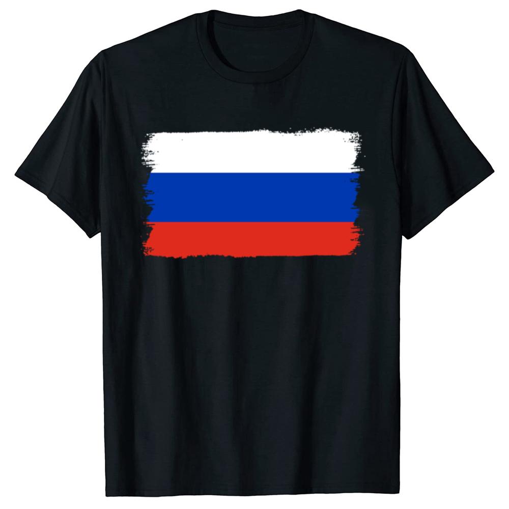 Russian Flag Russia TShirt The Graphic Custom Printed Women Men Summer Streetwear Short Sleeve Tshirt Funny Vintage TShirts