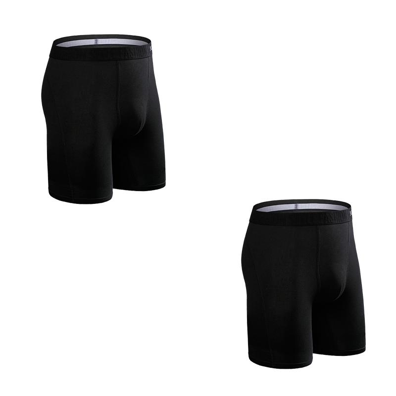 BONITOS 2ks Dlouhé pánské kalhotky Ventilate Boxerky Spodní prádlo Pro muže Spodní kalhotky Jednobarevné