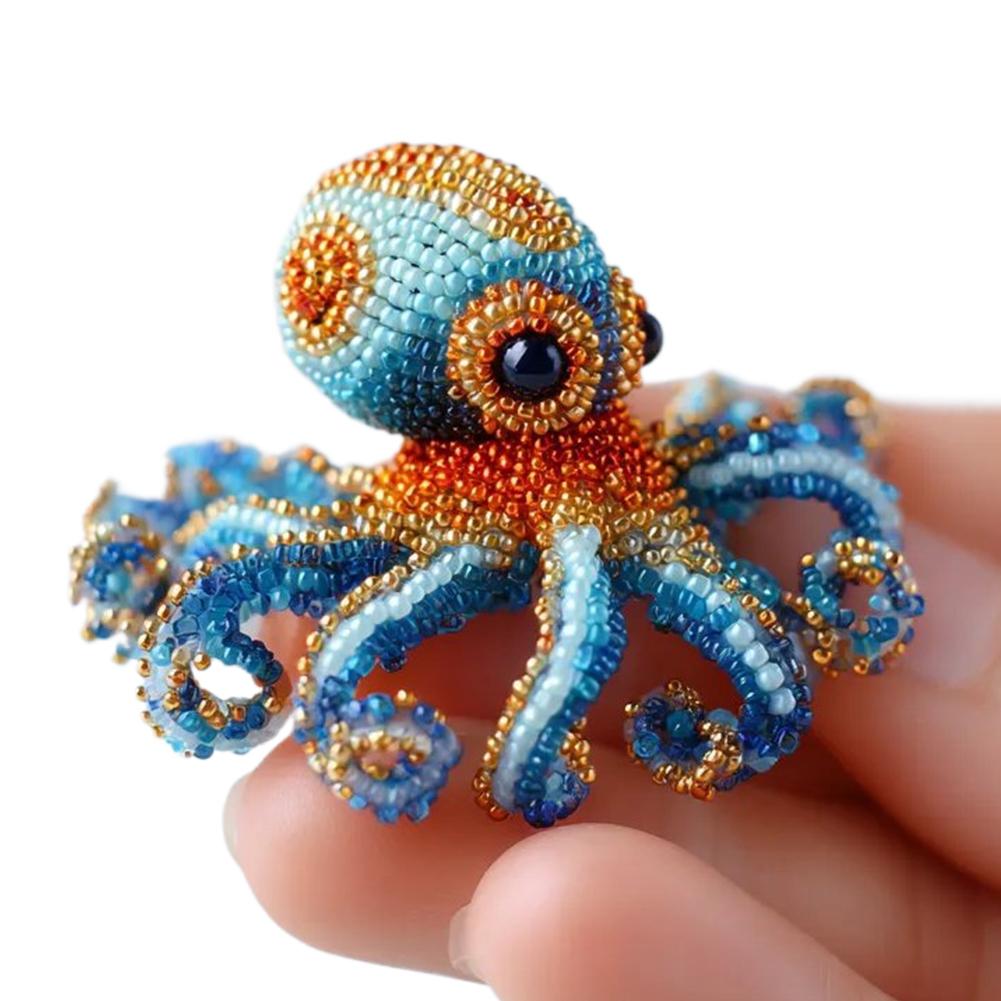 3D Ozeantiere Krake Kleine Verzierung Niedlich Exquisit Schreibtischschmuck Kreative Perlenverzierung Bastelbedarf