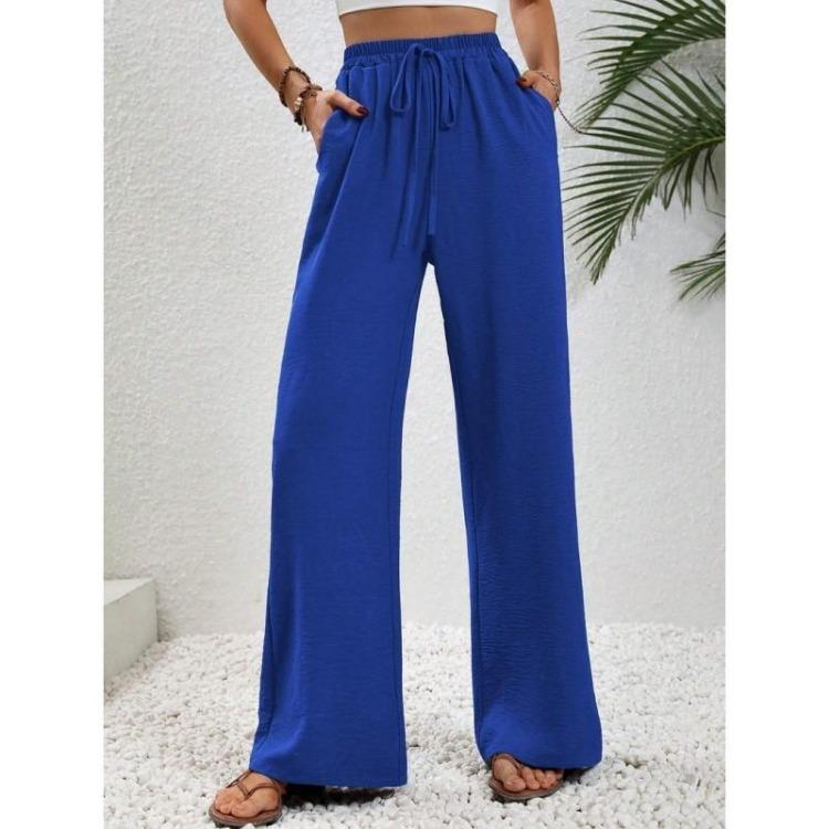 Women's Casual Comfortable Wide Leg Long Pants Solid Color Versatile