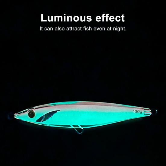Luminous Fishing Bait Metal Hard Lure Streamlined Design Bright Color Realistic Looking Fishing Lure Artificial Bait
