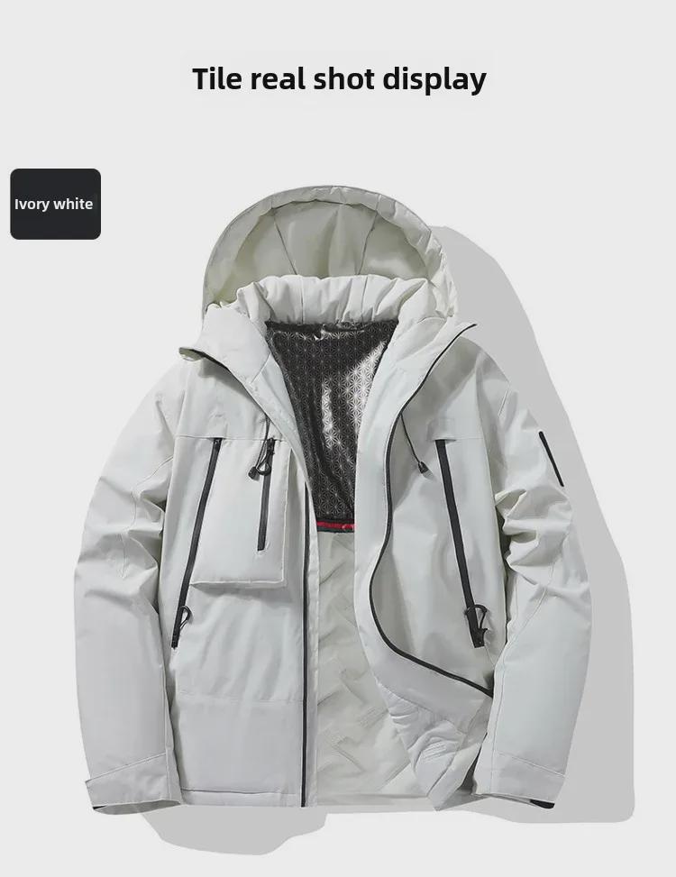 Upgraded J91 Men's Graphene Cotton Hooded Jacket: Trendy, Windproof, Waterproof, Thickened Design for Couples.