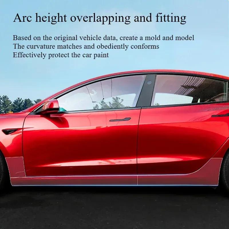 Car Body Protective Film for Tesla Model 3/Y/3+ 2024 TPU Transparent Film Front Rear Door Extended Invisible Car Clothing Set